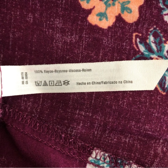 Intimately FREE PEOPLE Burgundy Floral Tank Top High Low Dress M - Picture 11 of 12